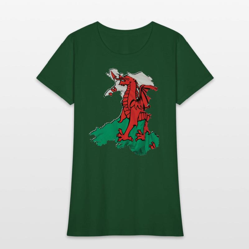 Wales Flag in Wales Map