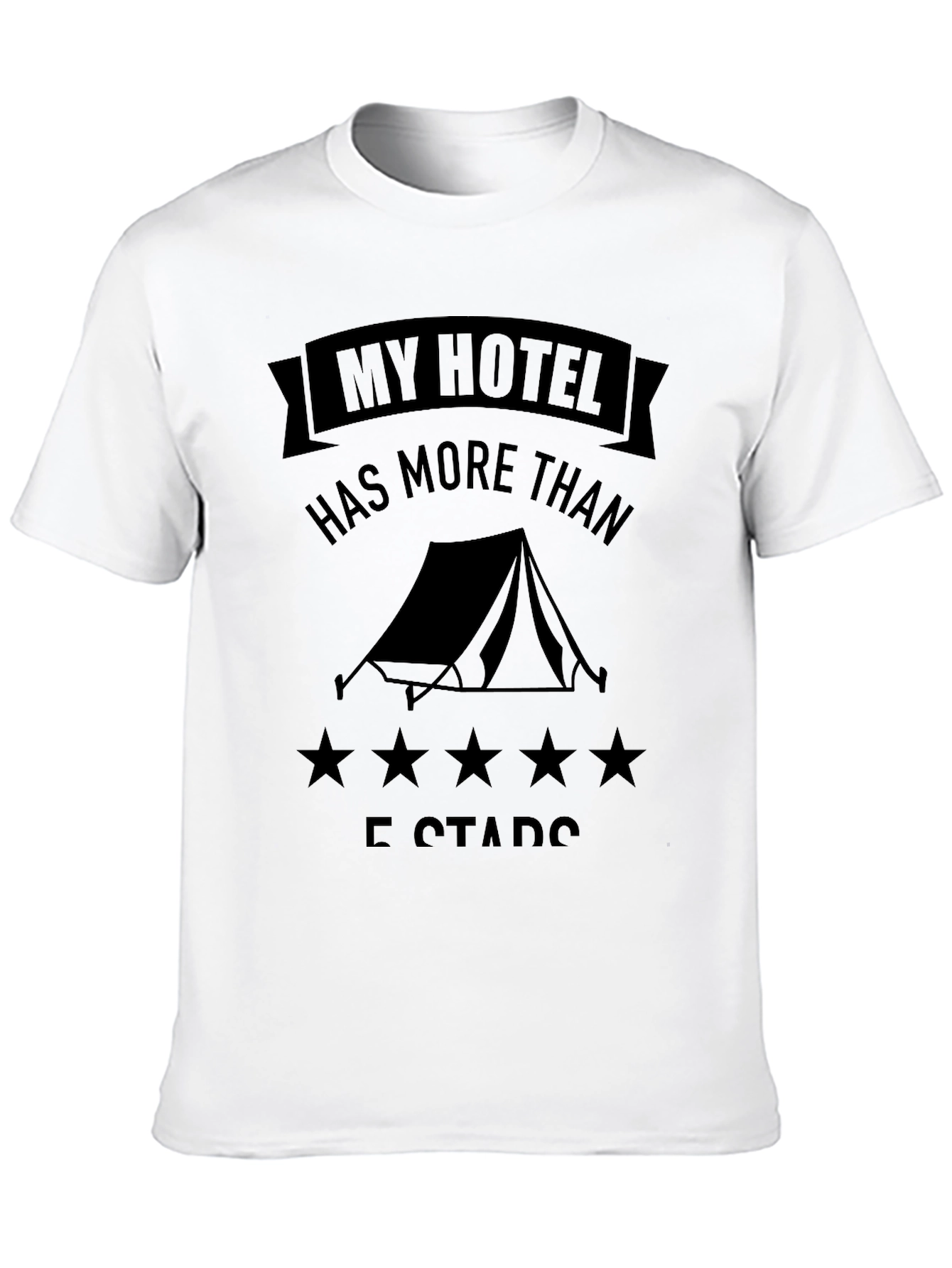 Five Star Hotel Camping T-Shirt - Black