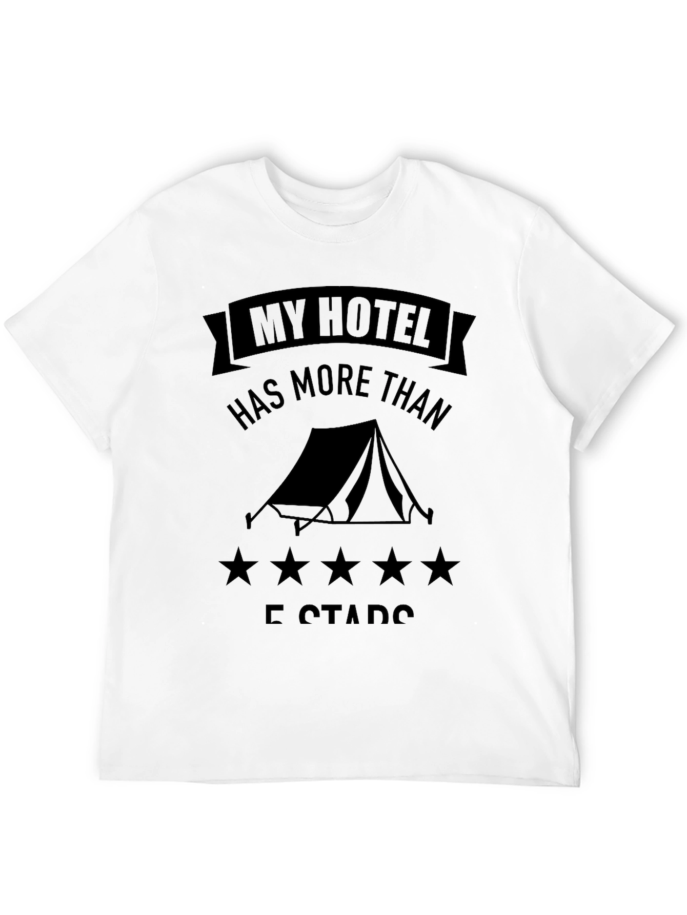 Five Star Hotel Camping T-Shirt - Black
