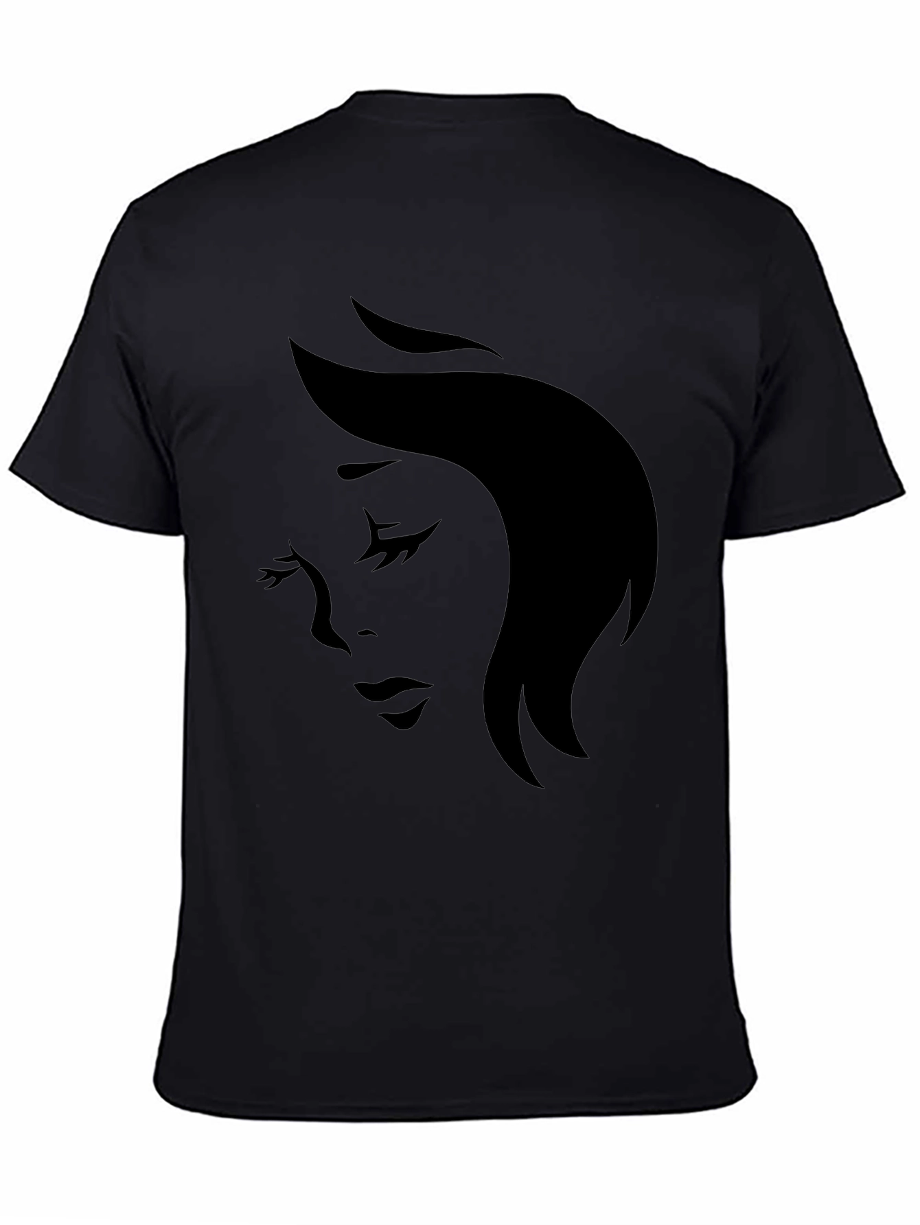 Elegant Woman Silhouette Black T-Shirt