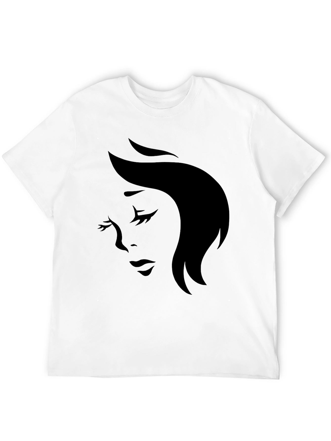 Elegant Woman Silhouette Black T-Shirt