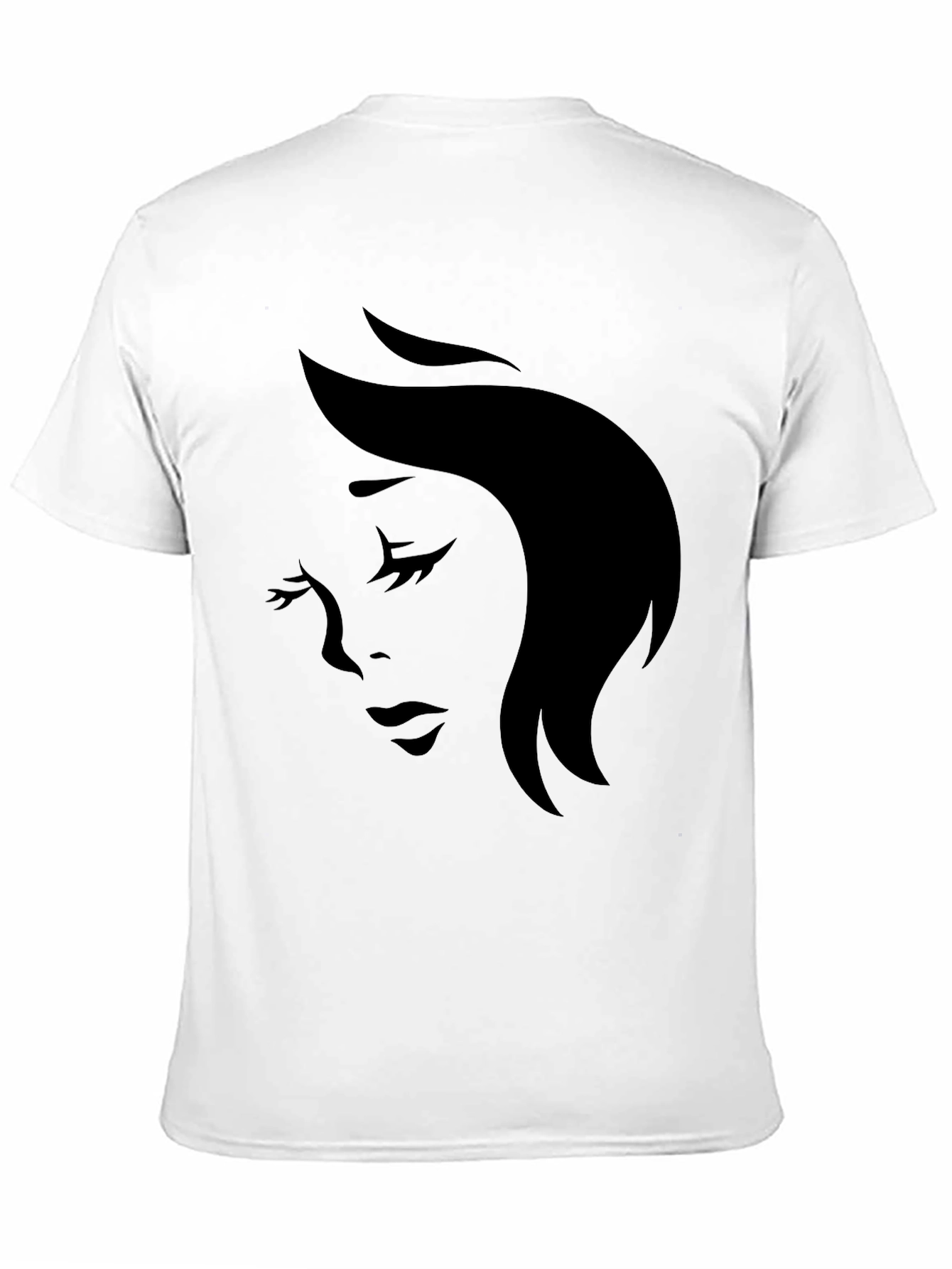 Elegant Woman Silhouette Black T-Shirt