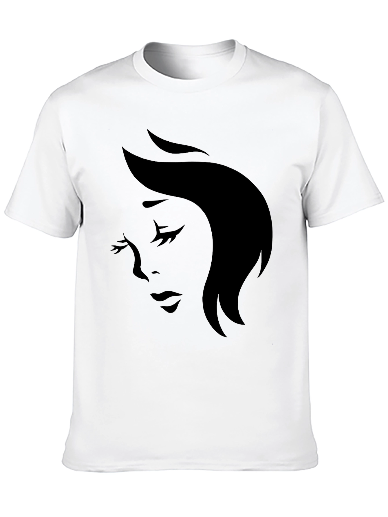 Elegant Woman Silhouette Black T-Shirt