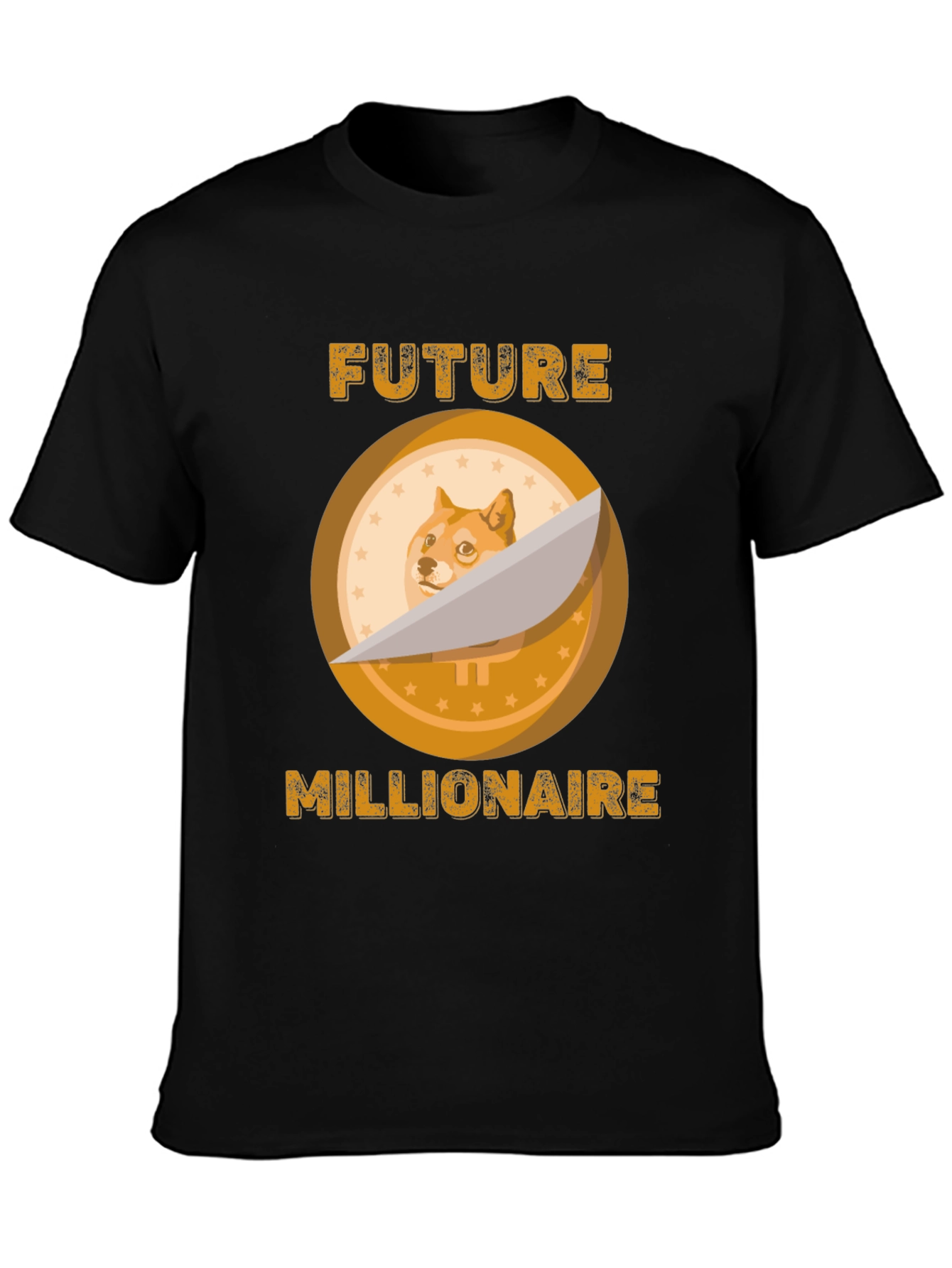 Doge Future Millionaire Graphic Tee - Black Cotton