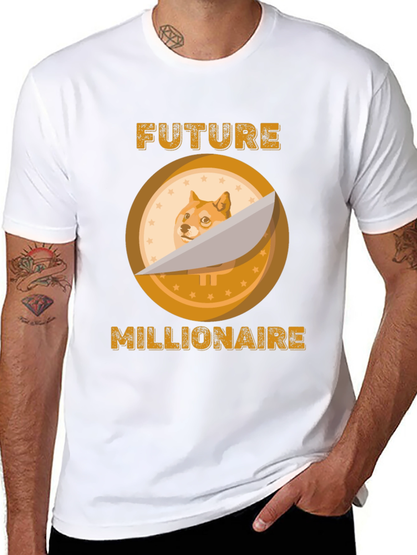 Doge Future Millionaire Graphic Tee - Black Cotton
