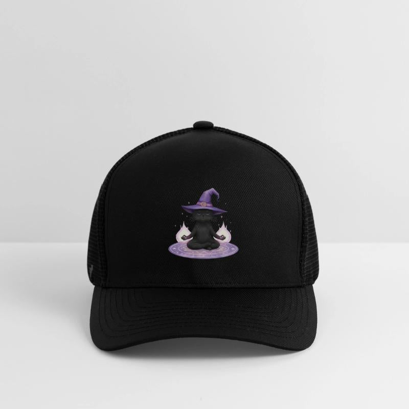 Whimsical Black Cat Wizard Design