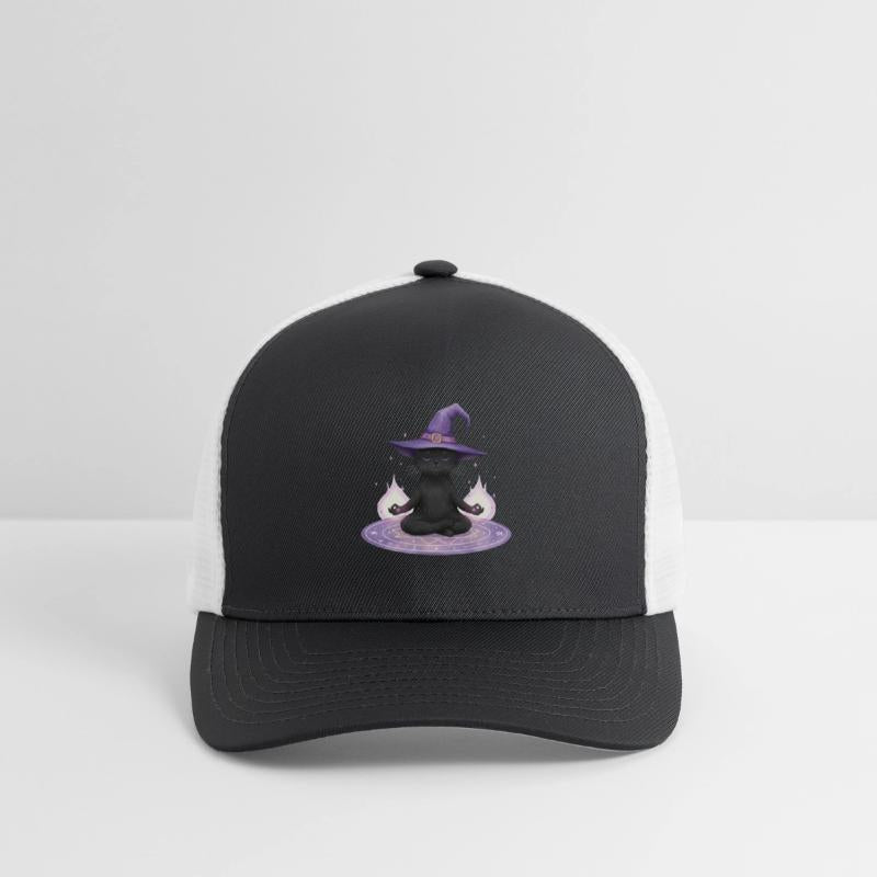 Whimsical Black Cat Wizard Design