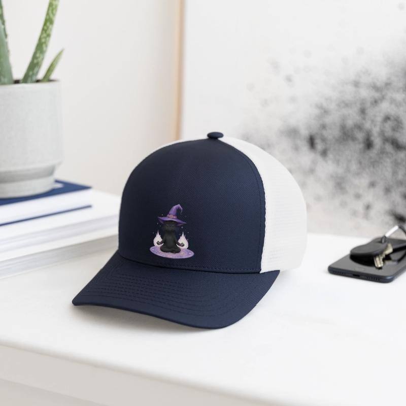 Whimsical Black Cat Wizard Design