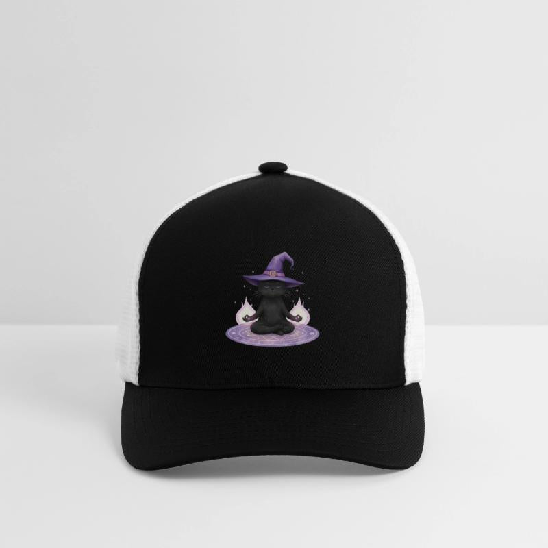 Whimsical Black Cat Wizard Design