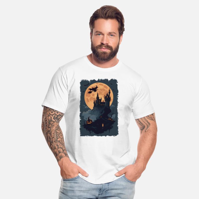 Witch flying into the castle