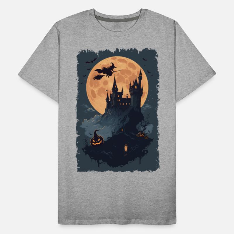 Witch flying into the castle