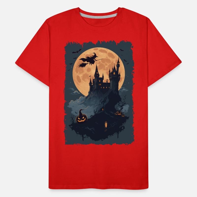 Witch flying into the castle