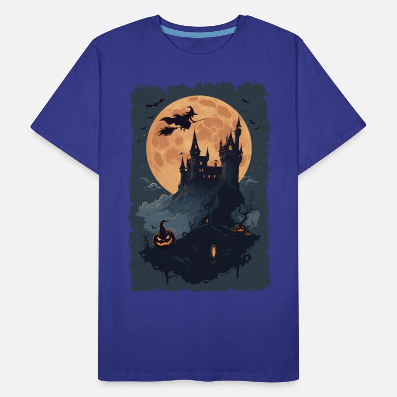 Witch flying into the castle