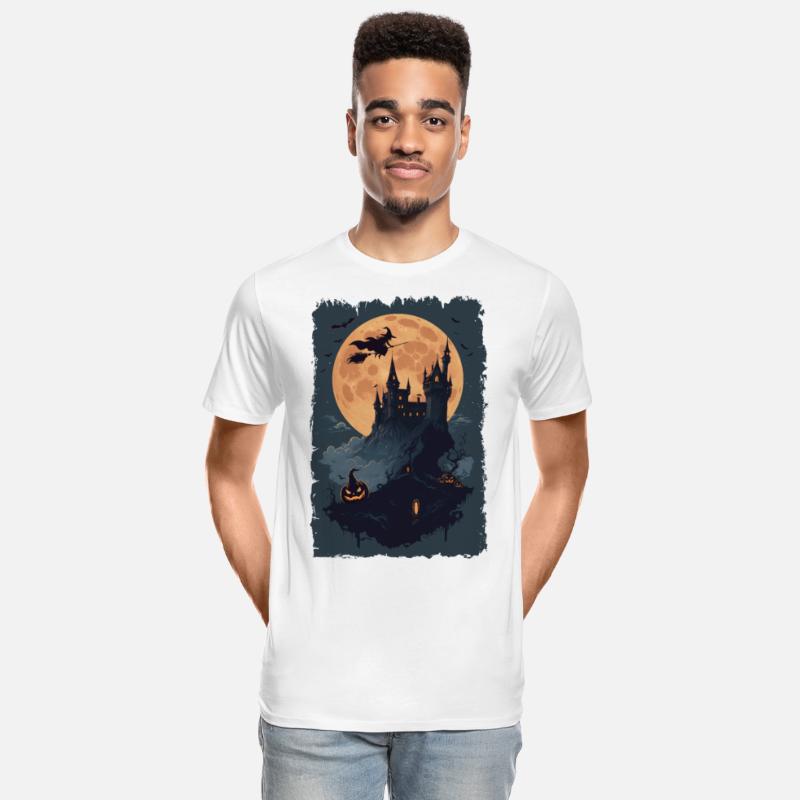 Witch flying into the castle