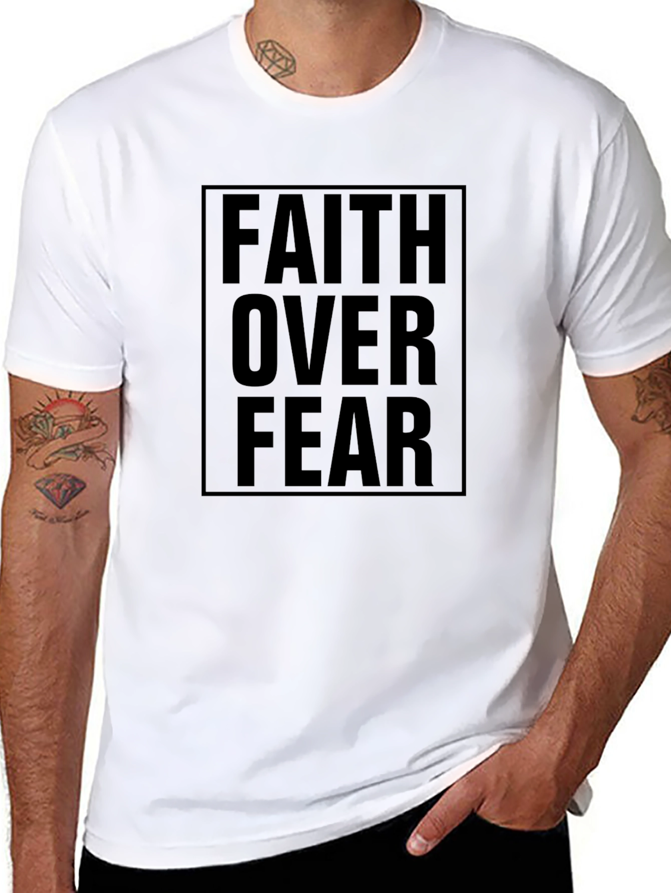 Faith Over Fear Graphic Tee - Inspiring Christian Apparel