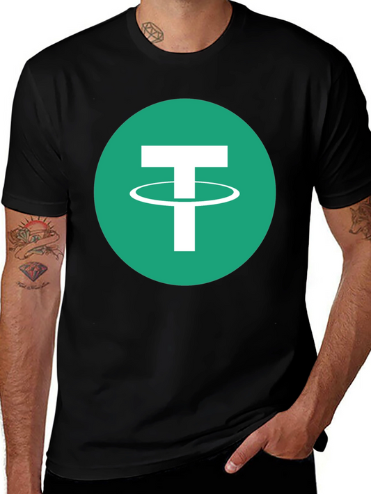 Tether Crypto T-Shirt - Black Tee with USDT Logo