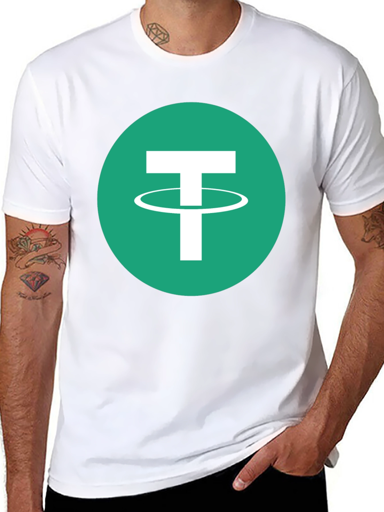 Tether Crypto T-Shirt - Black Tee with USDT Logo