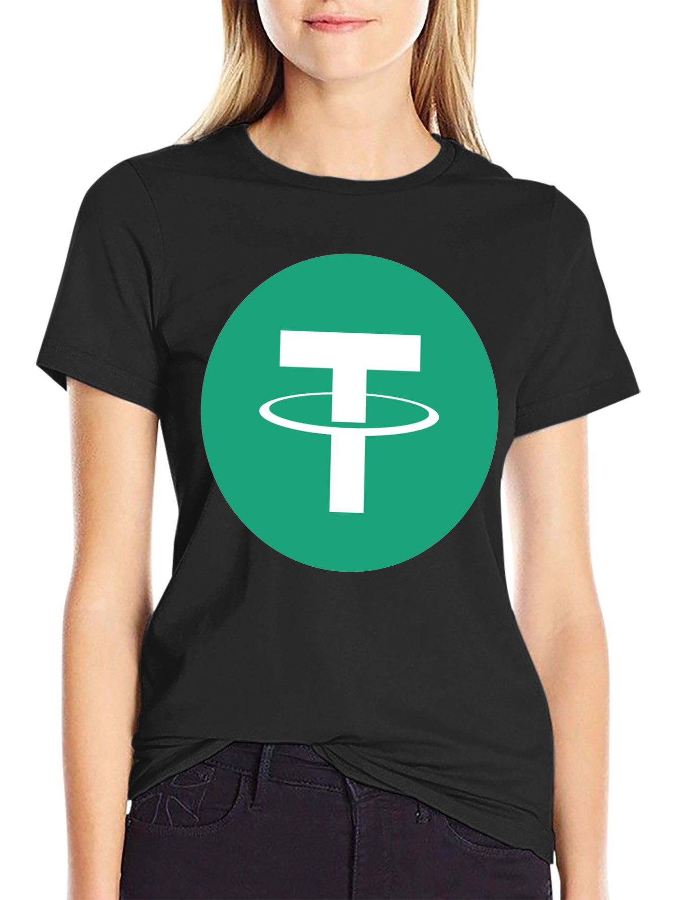 Tether Crypto T-Shirt - Black Tee with USDT Logo