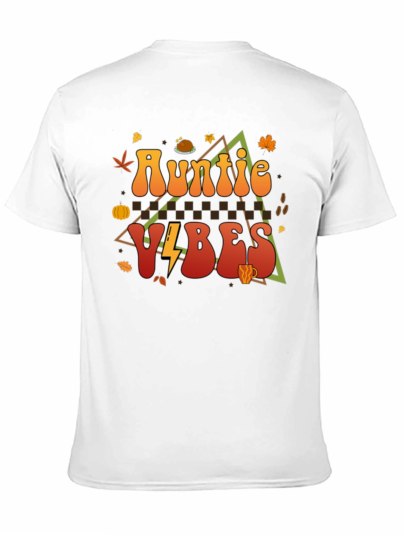 Auntie Vibes Thanksgiving T-Shirt Fall Themed