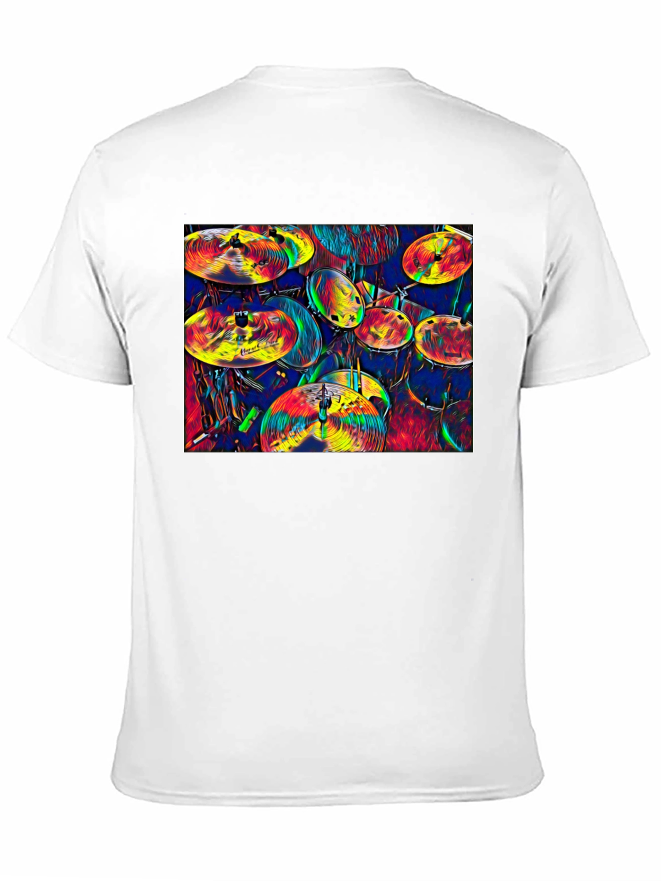 Vibrant Drum Kit Graphic T-Shirt - Musical Expression