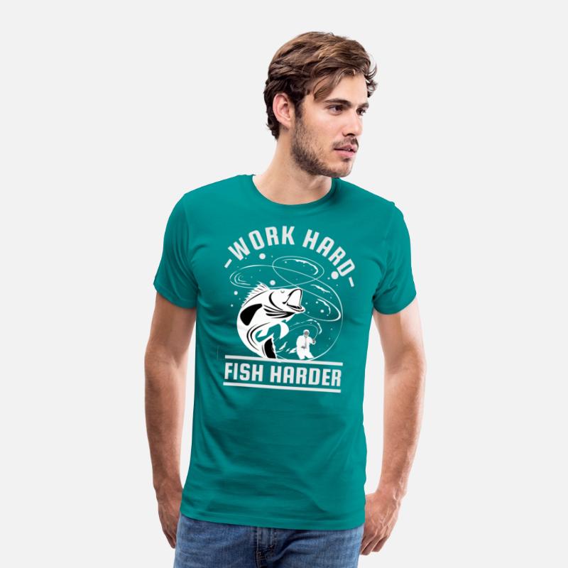 Work Hard Fish Harder | Fishing T-Shirts For Men