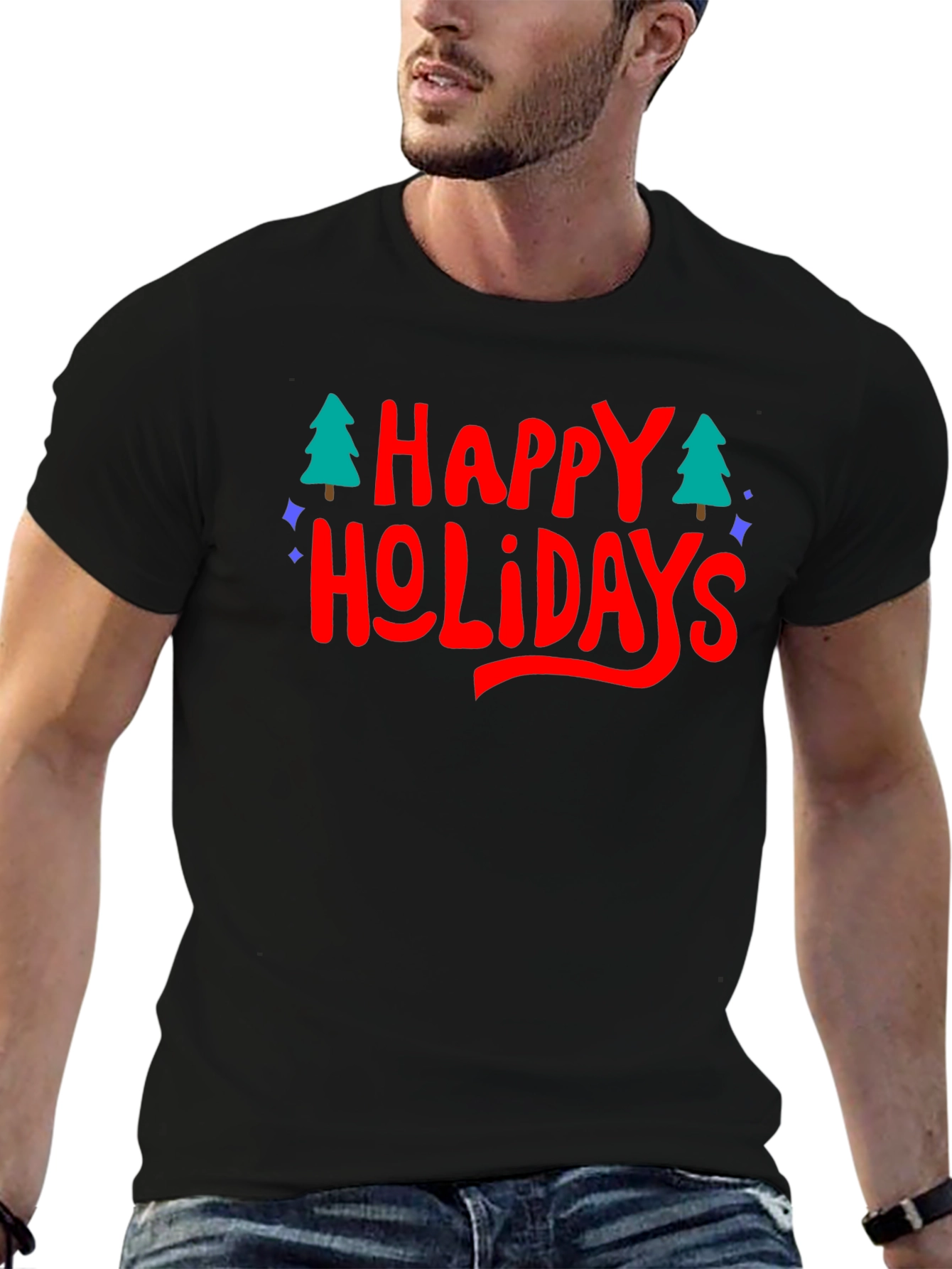 Festive Happy Holidays Graphic T-Shirt