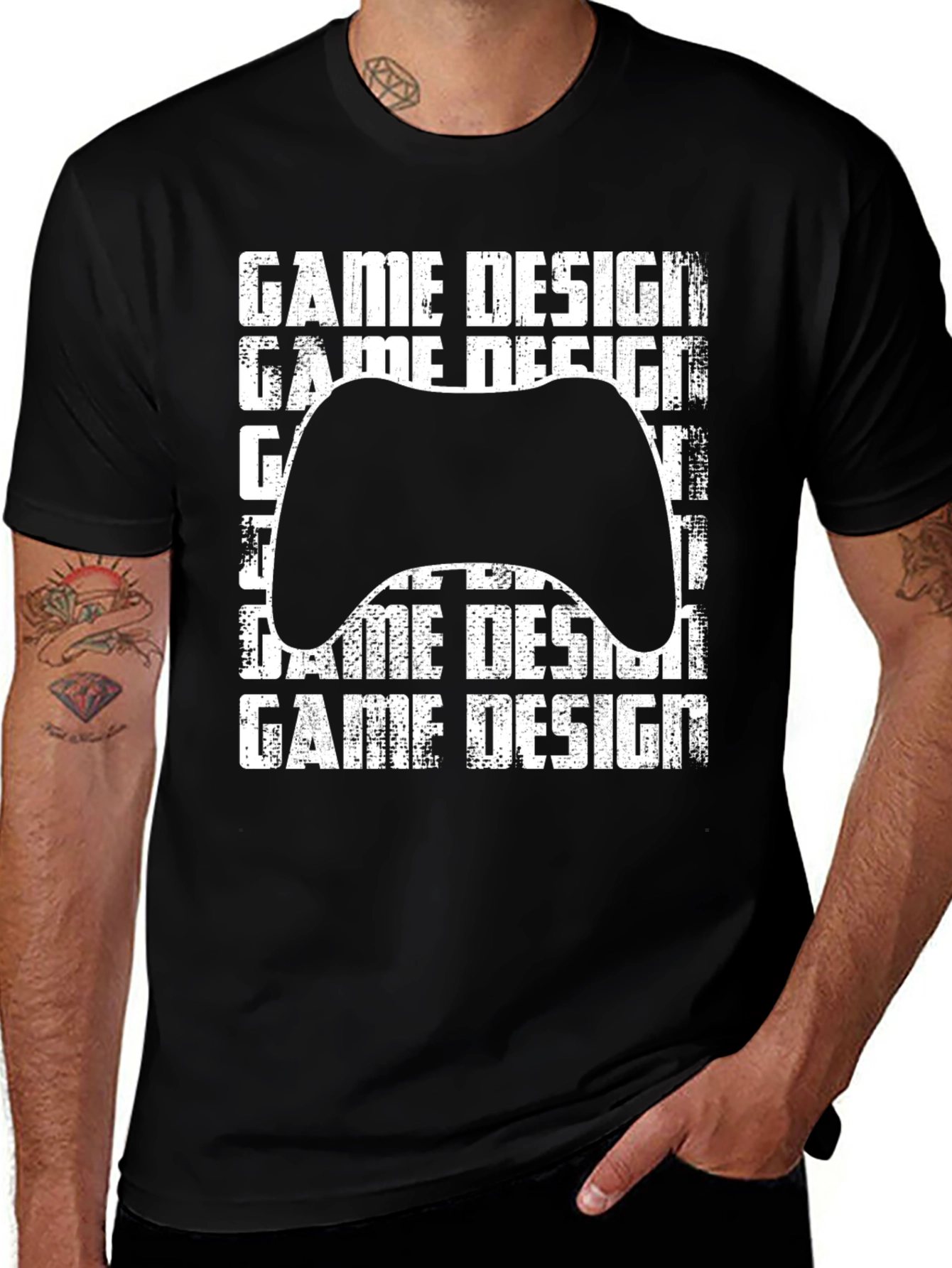 Game Design Controller Graphic Black T-Shirt