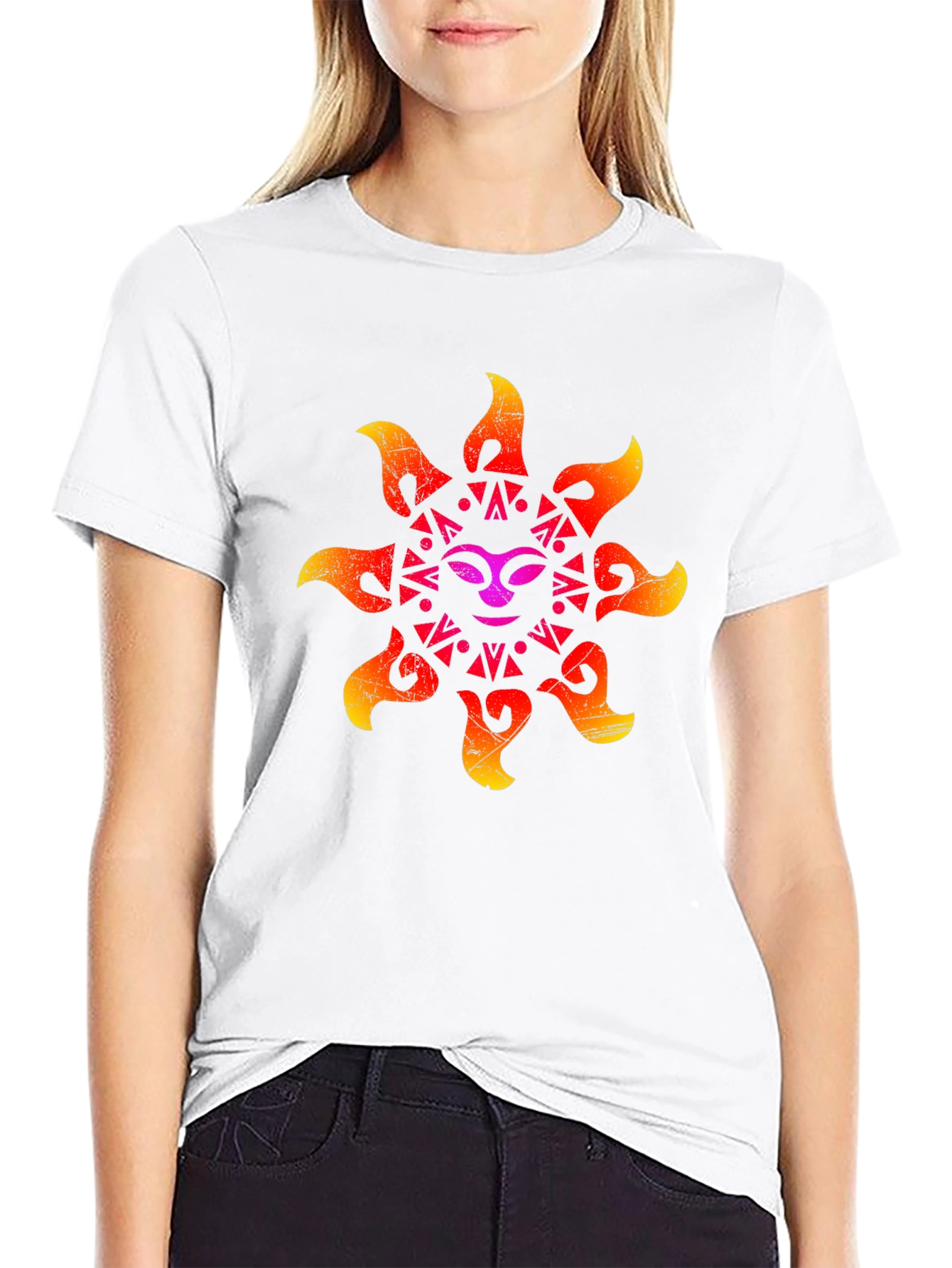Retro Sun Graphic Black T-Shirt