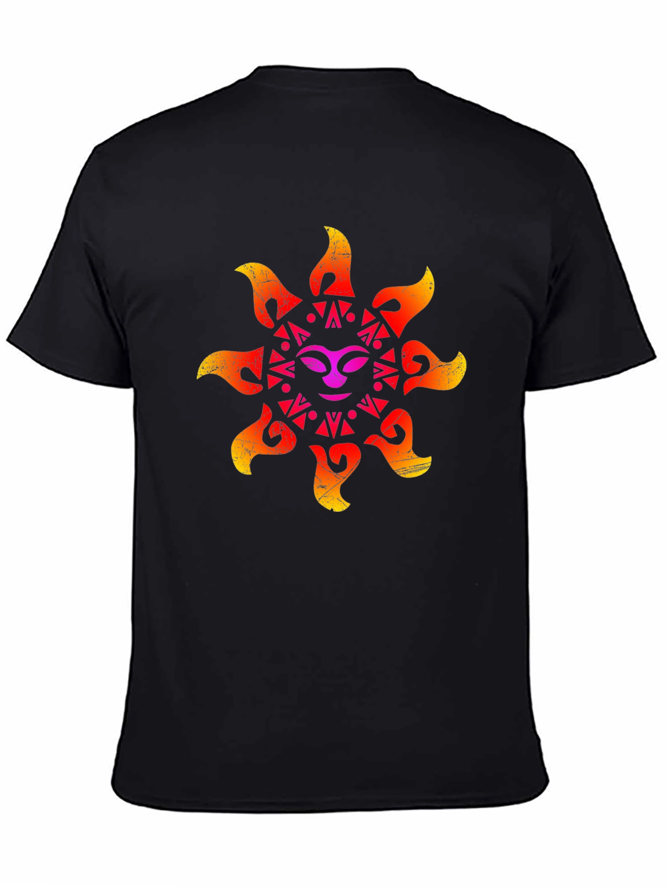 Retro Sun Graphic Black T-Shirt