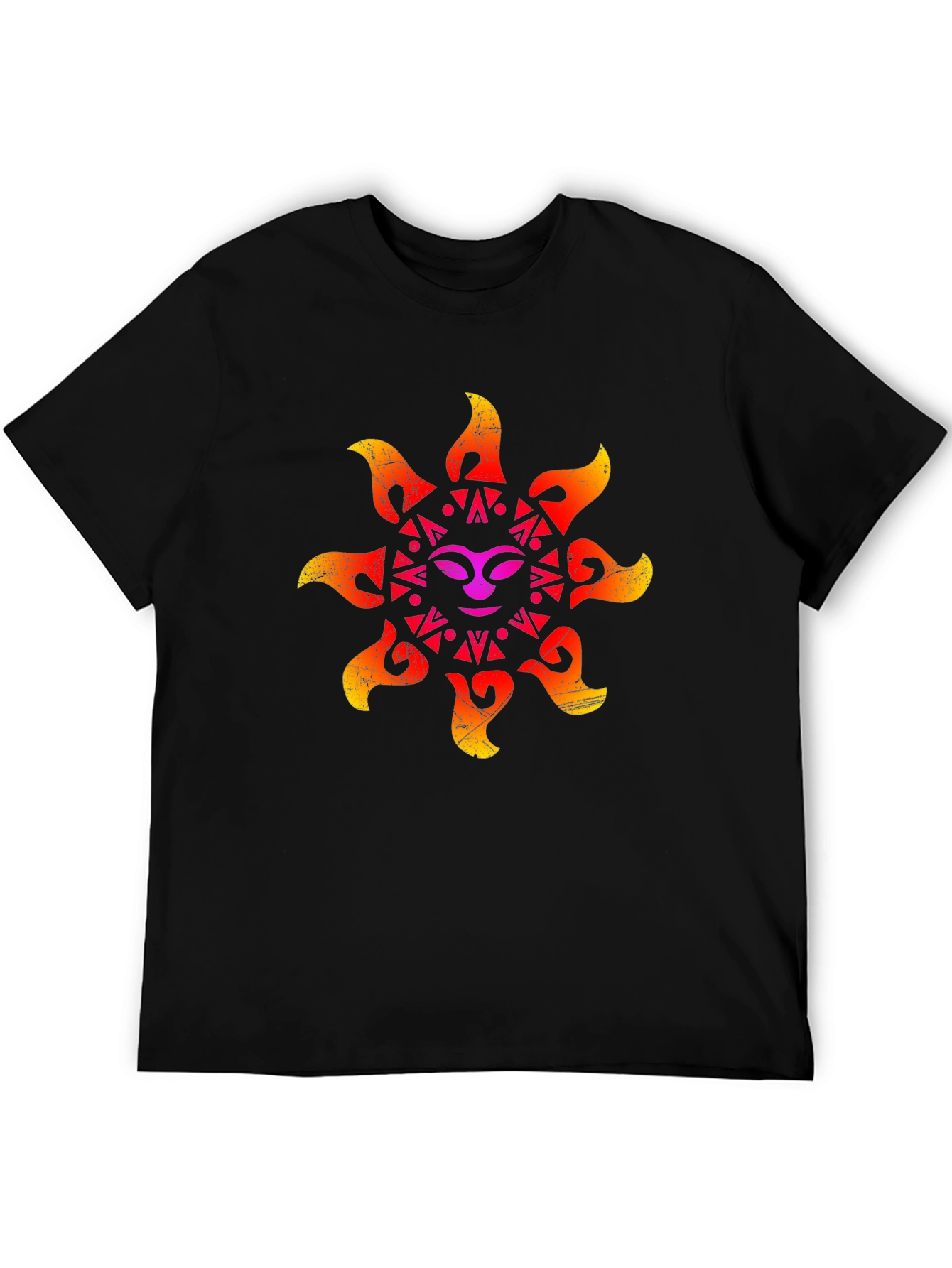 Retro Sun Graphic Black T-Shirt