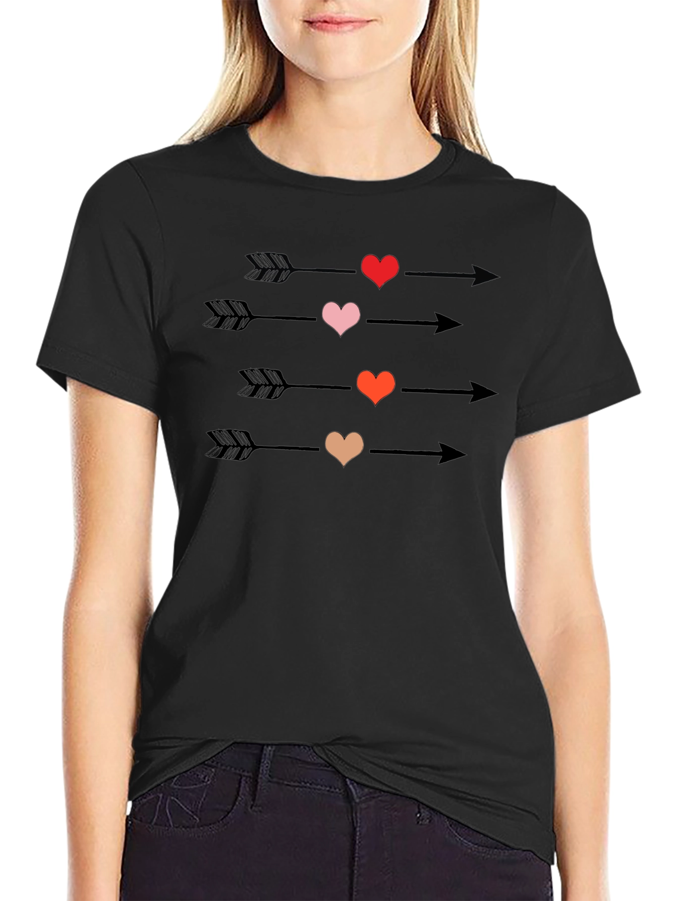 Heart Arrow T-Shirt - Romantic Graphic Tee