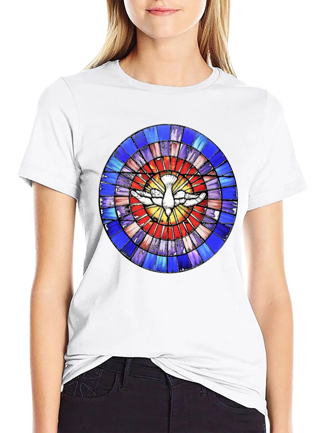 Stained Glass Dove Graphic Tee
