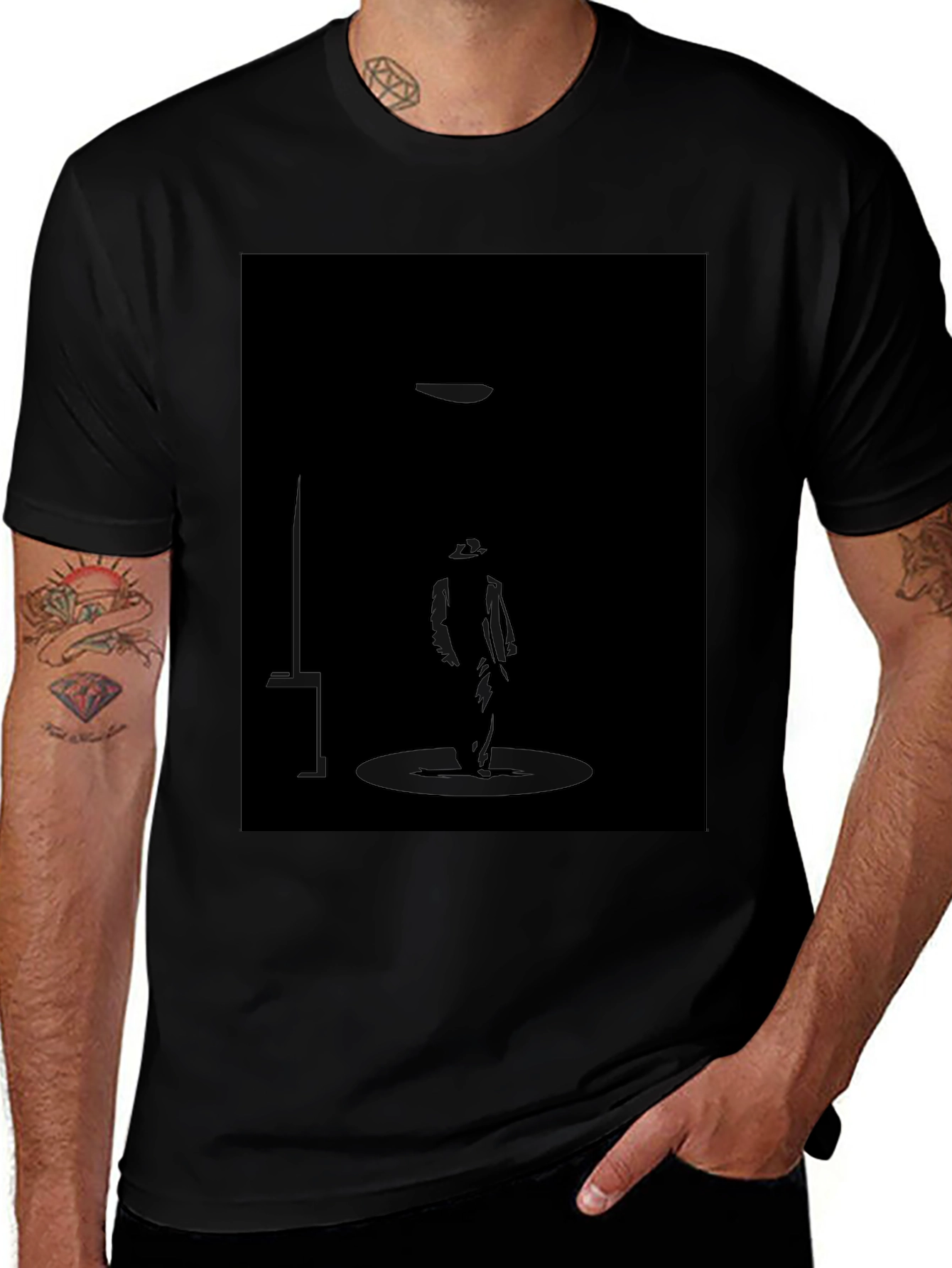 Silhouette Spotlight Graphic Black T-Shirt