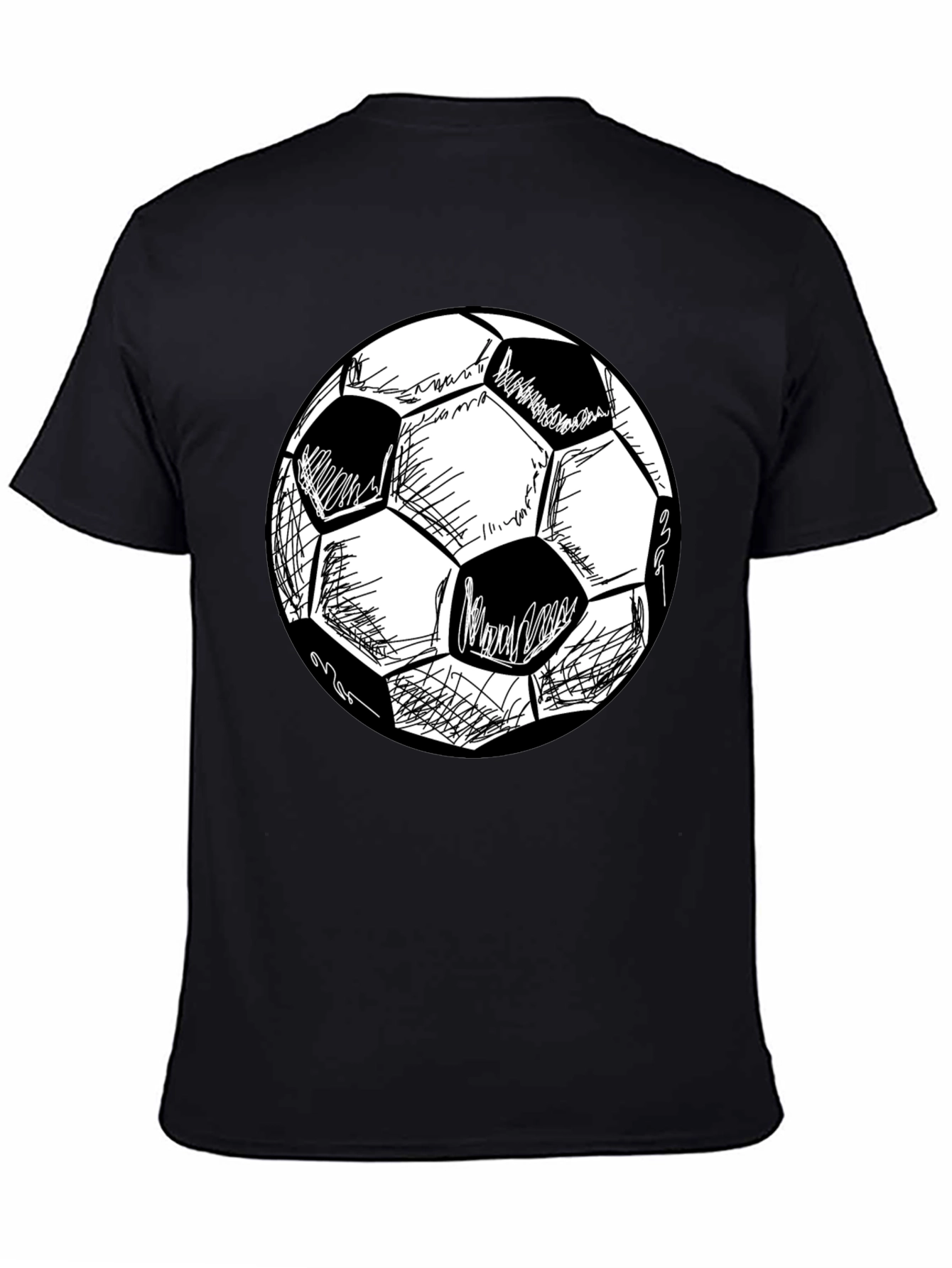 Soccer Ball Graphic Tee - Stylish Black T-Shirt