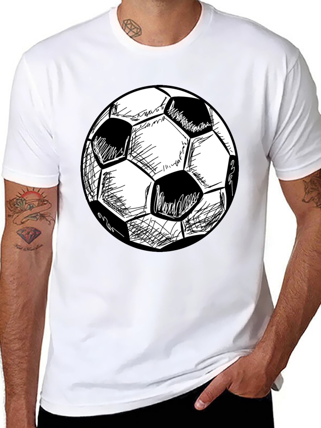 Soccer Ball Graphic Tee - Stylish Black T-Shirt