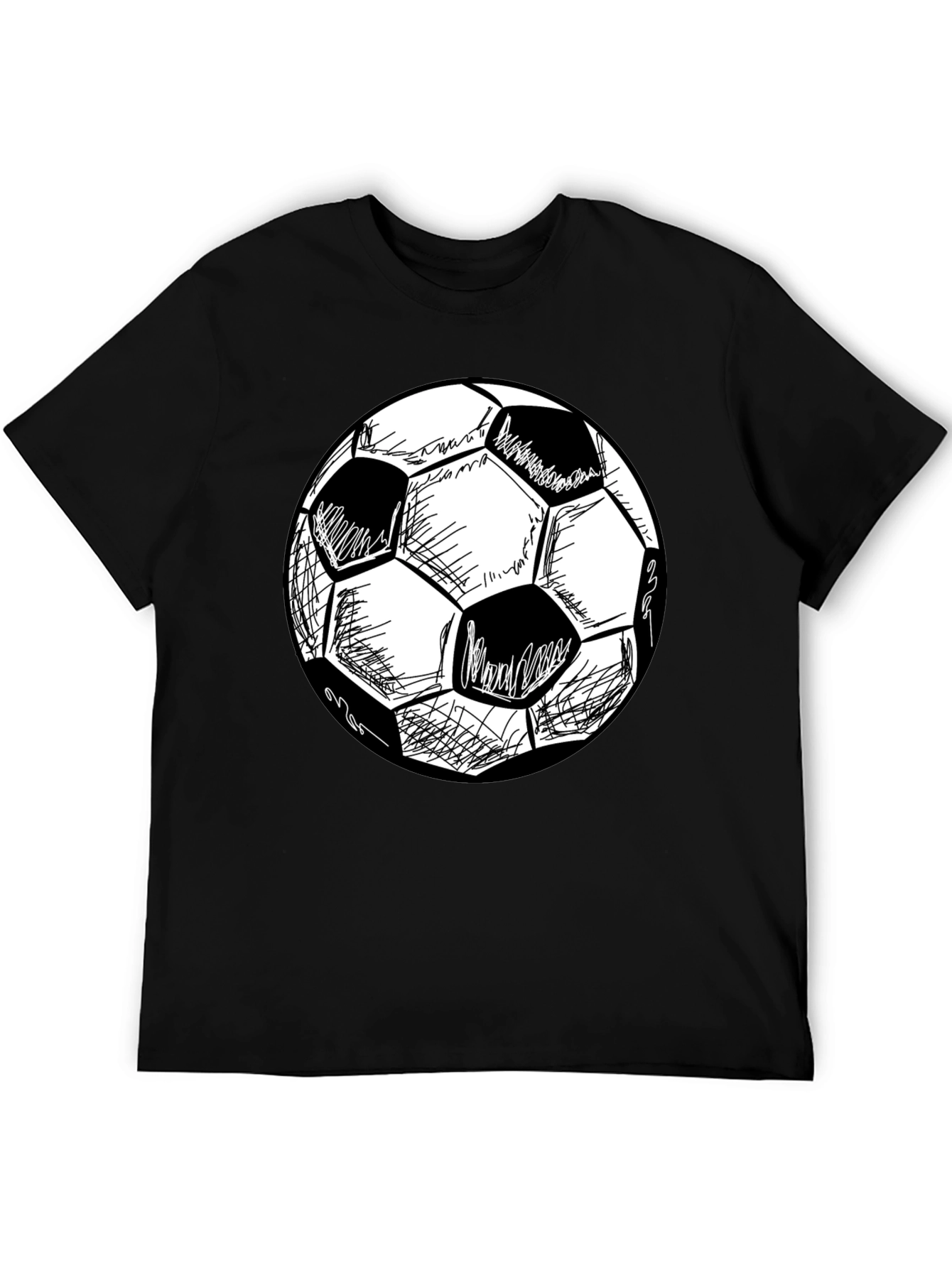 Soccer Ball Graphic Tee - Stylish Black T-Shirt