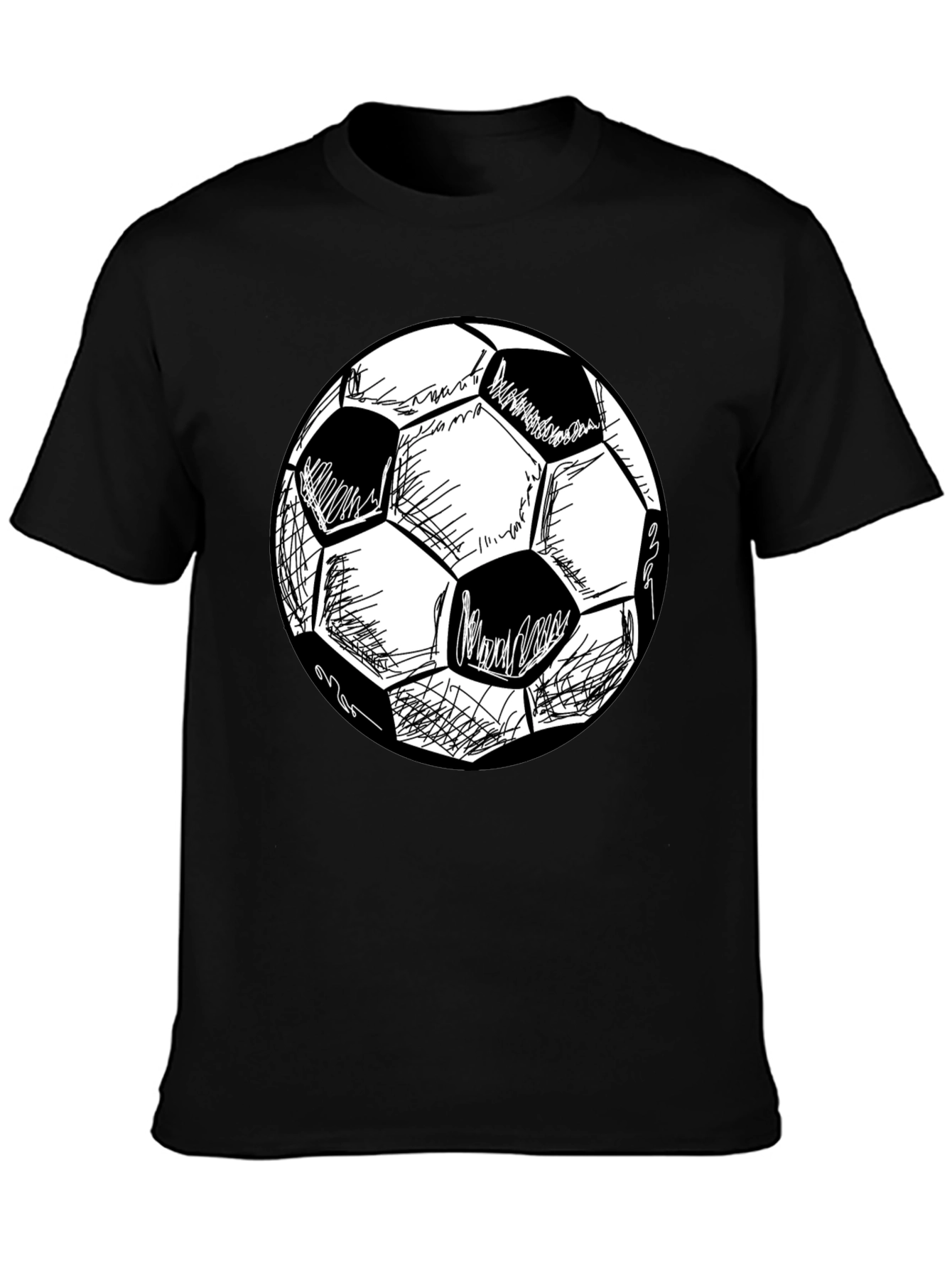 Soccer Ball Graphic Tee - Stylish Black T-Shirt