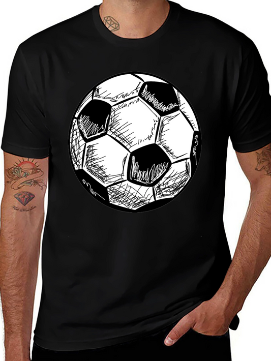 Soccer Ball Graphic Tee - Stylish Black T-Shirt