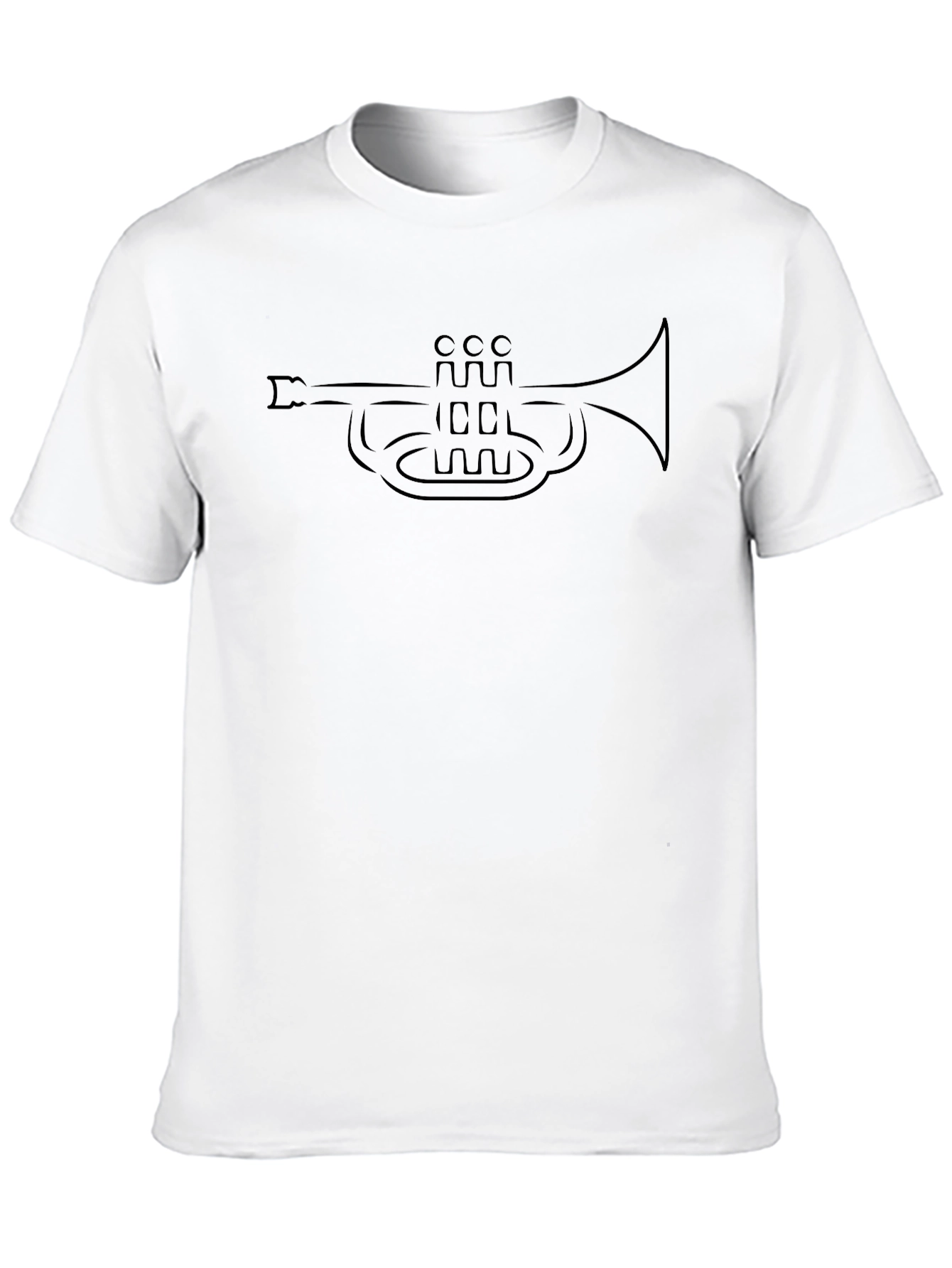Trumpet Outline Black T-Shirt