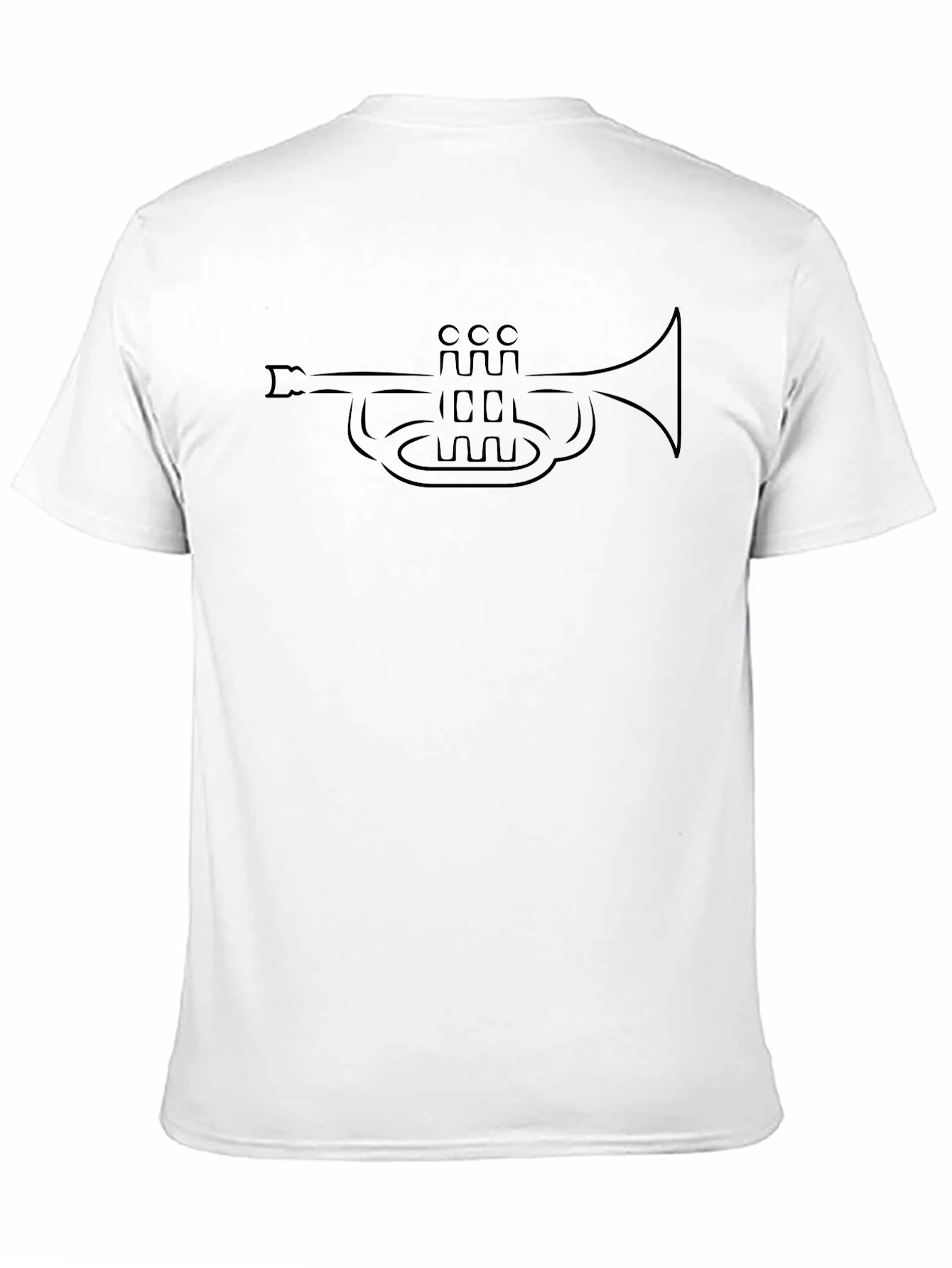 Trumpet Outline Black T-Shirt