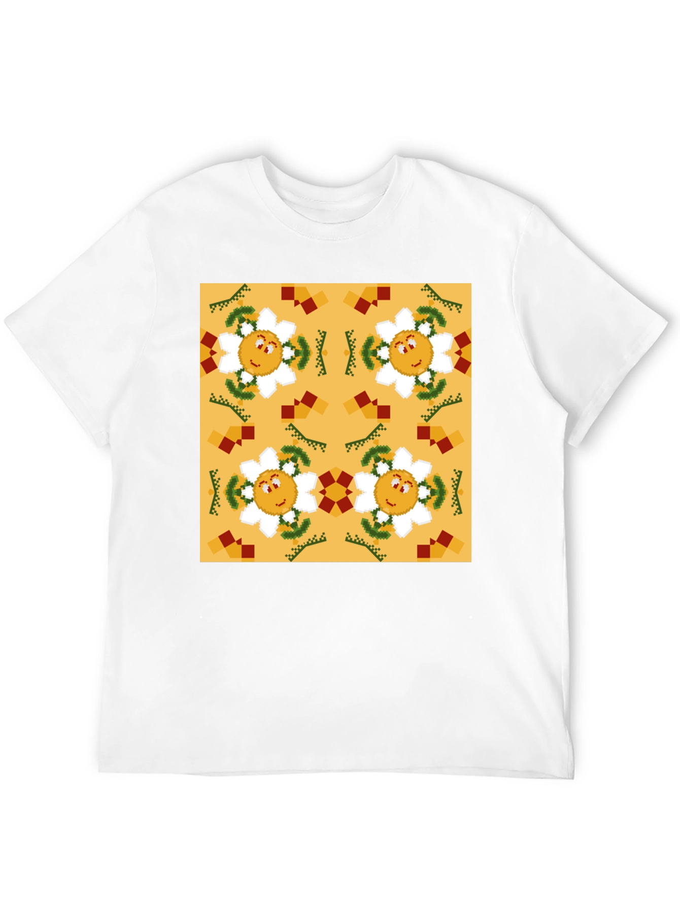 Retro Flower Pattern Graphic Tee