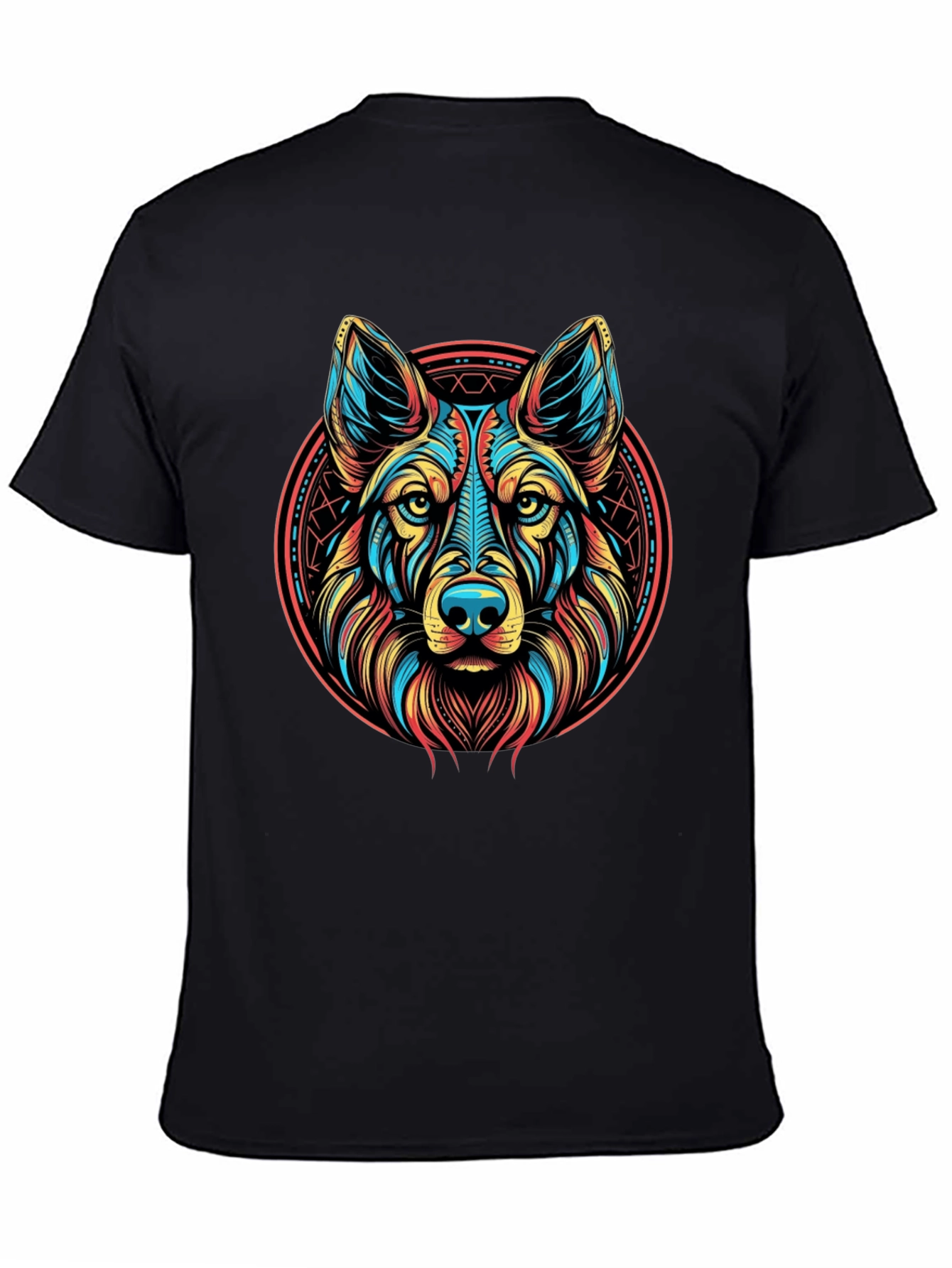 Vibrant Wolf Graphic Tee - Modern Artistic Design