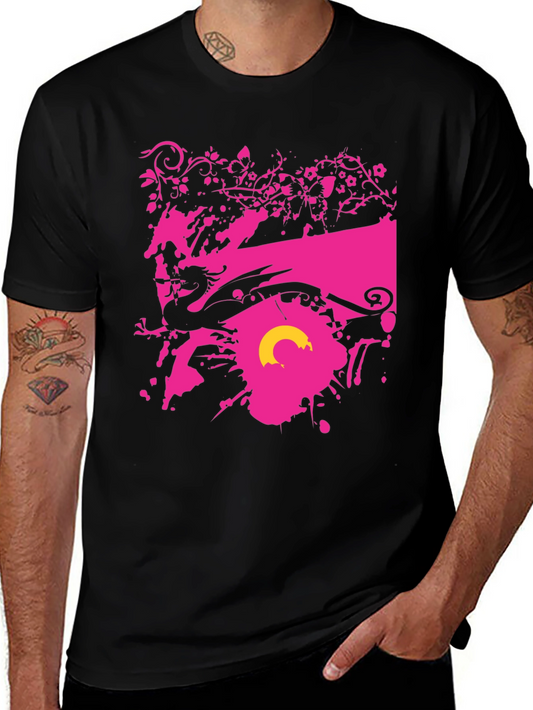 Graphic Print Black Tee