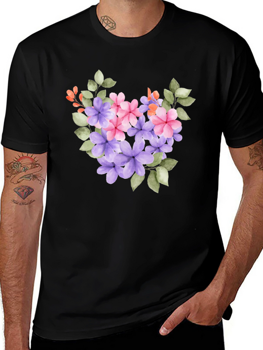 Floral Watercolor Graphic Tee - Casual Comfort