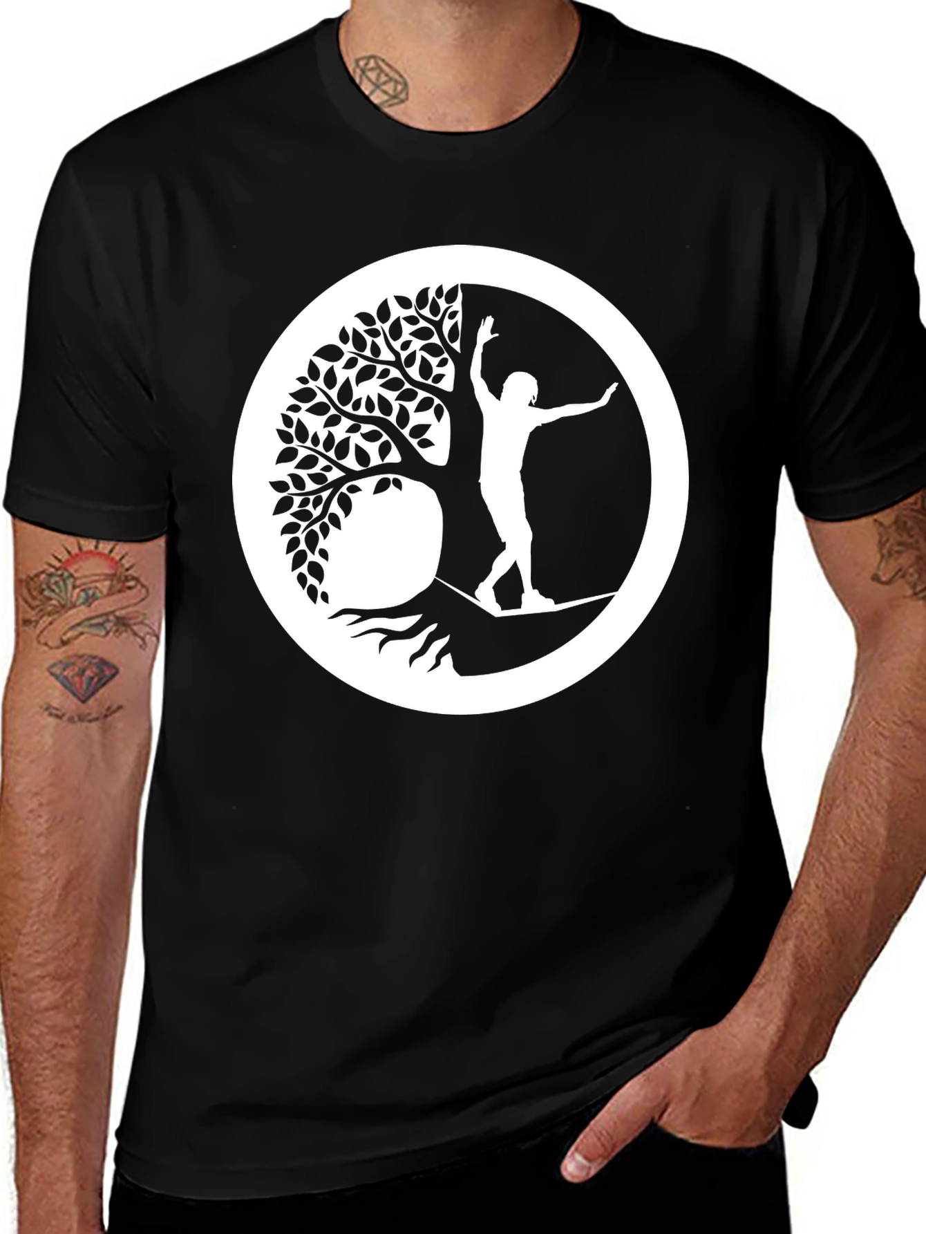 Tree of Life Slackline T-Shirt - Black