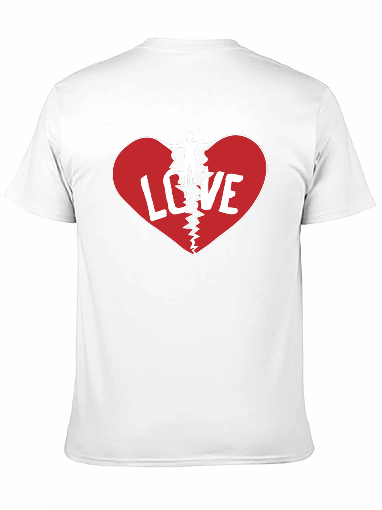 Broken Heart Love Graphic Mens Black T-Shirt