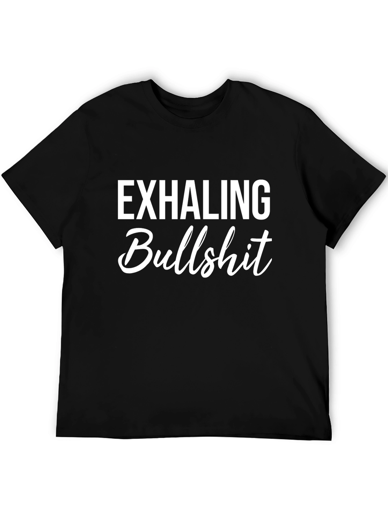 Exhaling Bullshit Graphic Tee - Black Cotton Casual