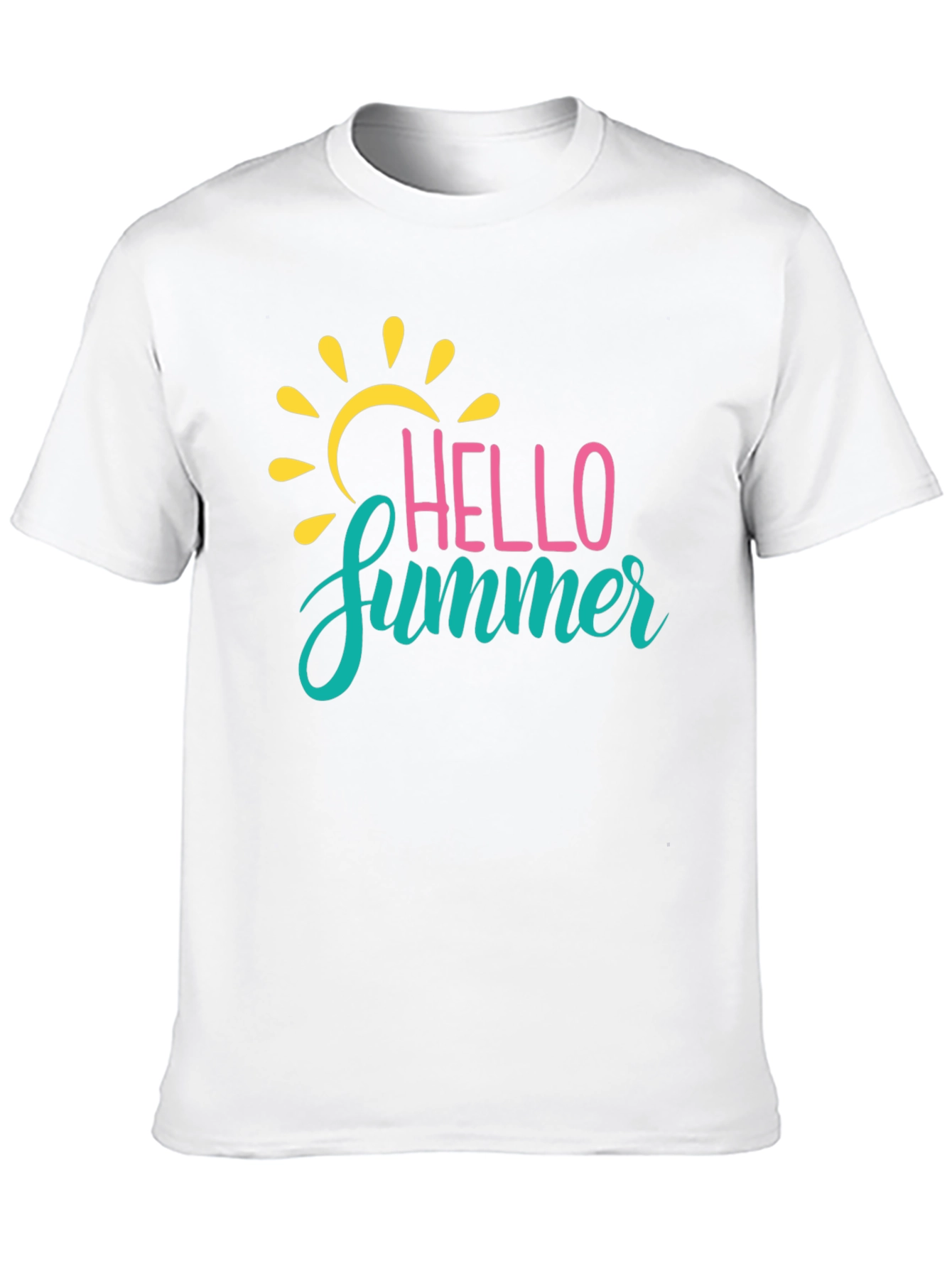 Hello Summer Graphic Tee - Black Crew Neck