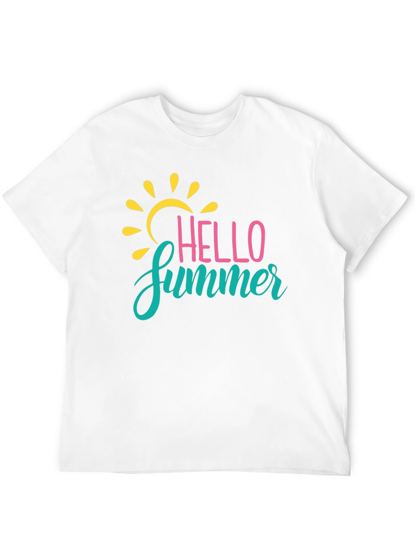 Hello Summer Graphic Tee - Black Crew Neck