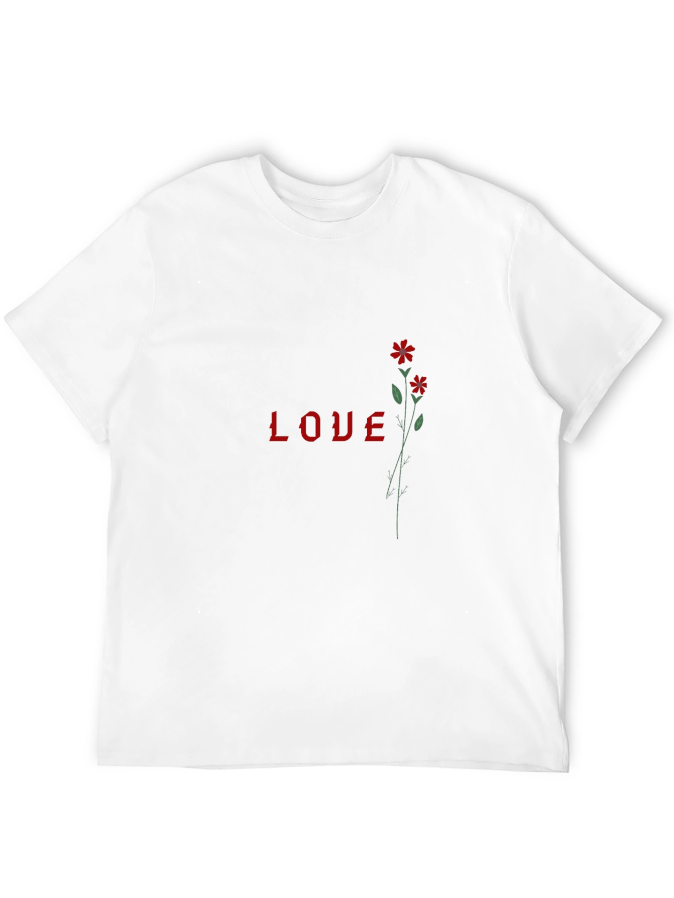 Love Flower Graphic T-Shirt - Stylish Black Tee